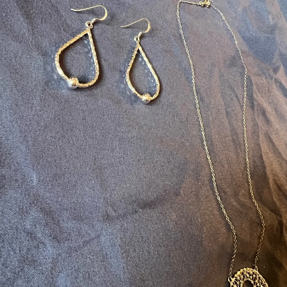Silver Teardrop Earrings with Intricate Design